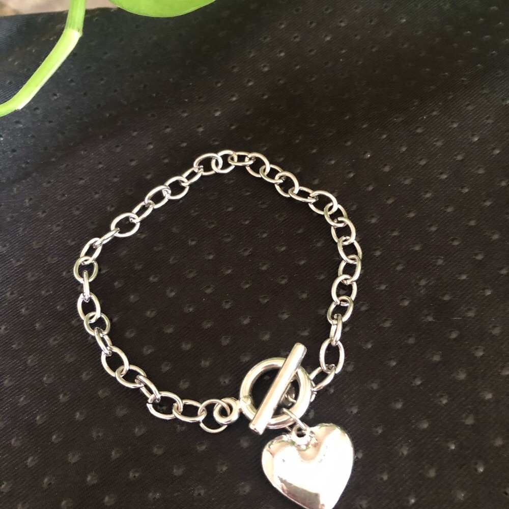 Silver Heart Charm Bracelet 8,5 inch